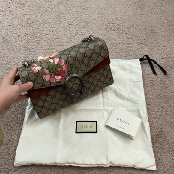 Gucci Dionysus GG Supreme Bloom Floral Medium Shoulder Chain Bag New Authentic - Picture 1 of 10